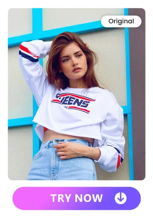 demonstrate 1 woman's photos being turned into street photography in 5 styles with Vivid AI